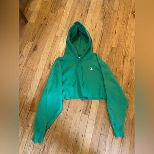 Champion sweatshirt. Cropped. Kelly green!!like new!! Size small